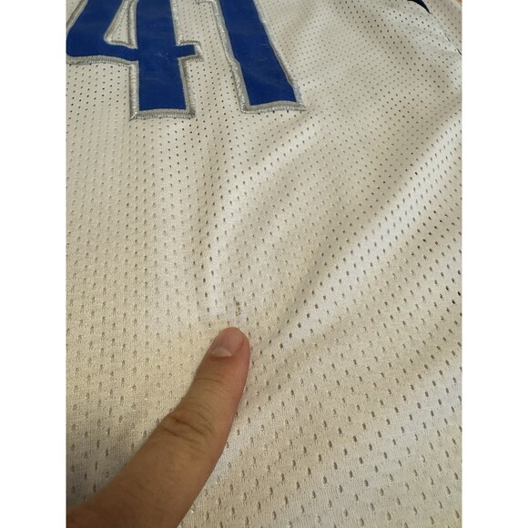 Vintage Nike Team Dallas Mavericks Dirk Nowitzki White Blue Size Large Y2K #41 - Picture 7 of 7